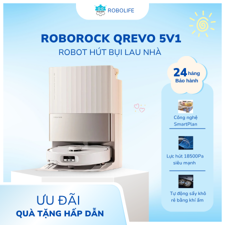 Robot Roborock 5V1 Trắng