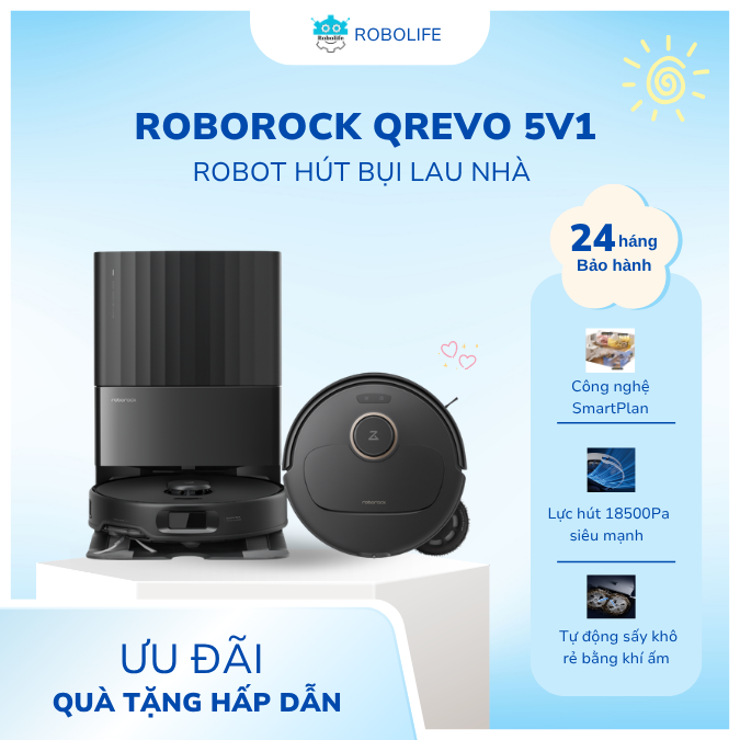 Robot Roborock 5V1 Đen Robot Roborock 5V1 Đen