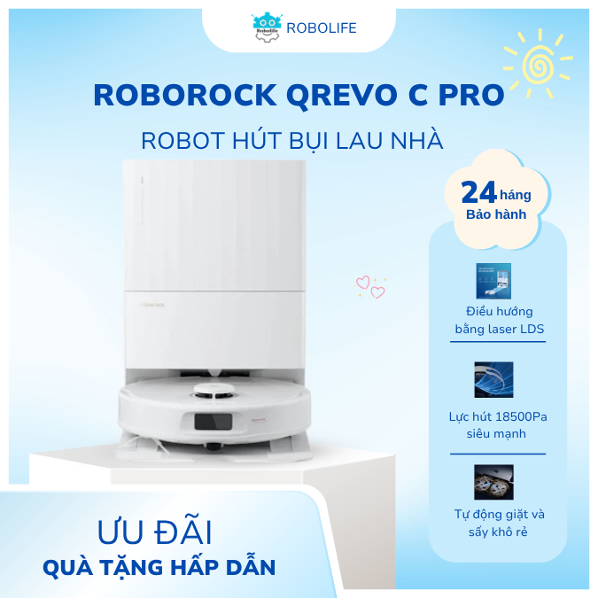 Robot Roborock C Pro Trắng