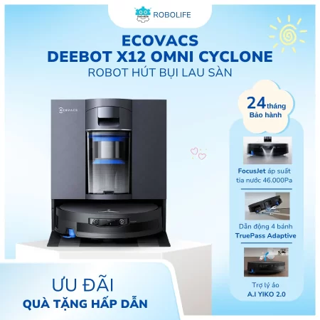 Robot hút bụi lau nhà Ecovacs Deebot X12 Omni Cyclone