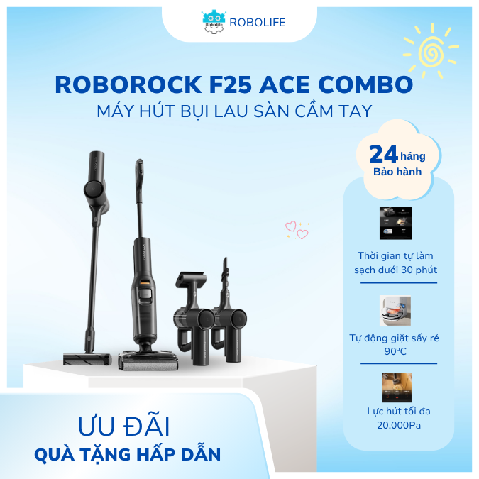 Máy hút bụi lau nhà cầm tay Roborock F25 Ace Combo