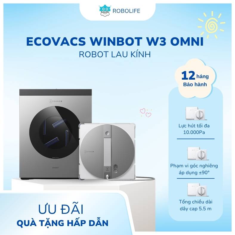 Robot lau kính Ecovacs Winbot W3 Omni Robot lau kính Ecovacs Winbot W3 Omni