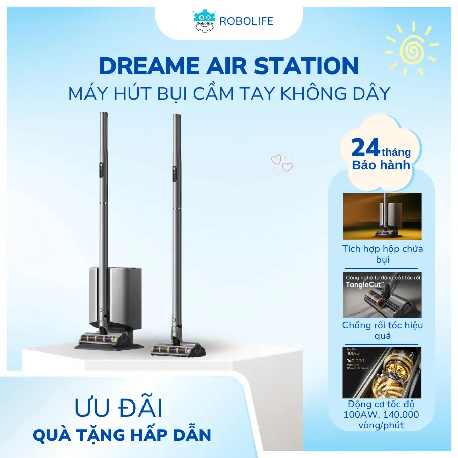 MÁY HÚT BỤI KHÔNG DÂY THÔNG MINH DREAME AIR STATION