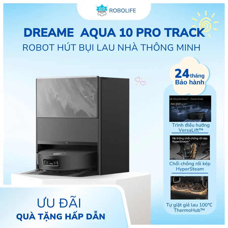 ROBOT HÚT BỤI LAU NHÀ THÔNG MINH DREAME AQUA 10 PRO TRACK