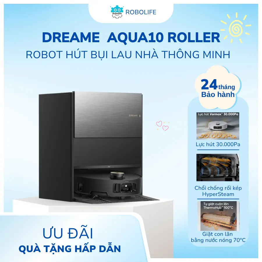 ROBOT HÚT BỤI LAU NHÀ THÔNG MINH DREAME AQUA10 ROLLER