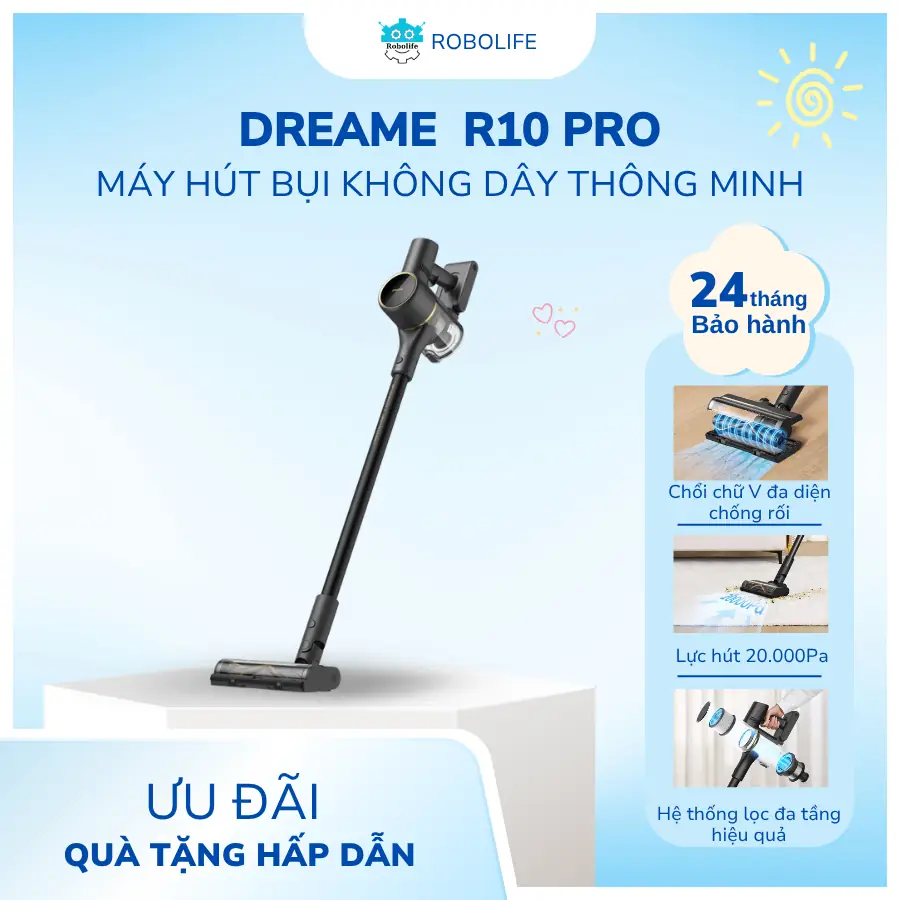 MÁY HÚT BỤI KHÔNG DÂY THÔNG MINH DREAME R10 PRO