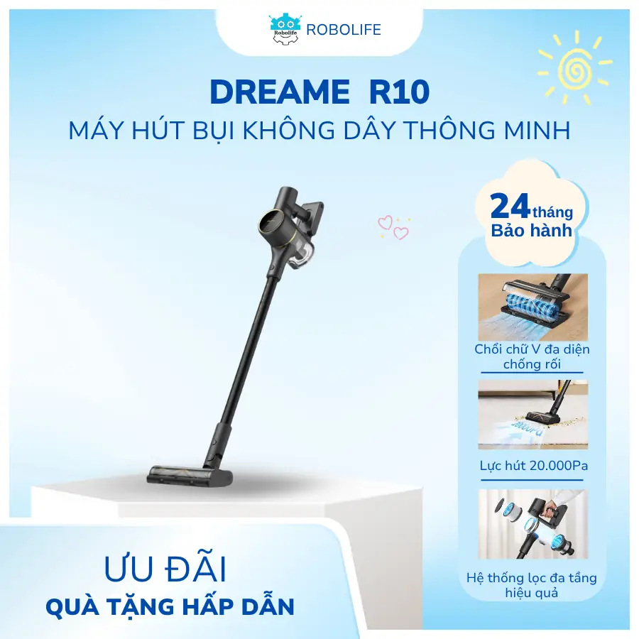 MÁY HÚT BỤI KHÔNG DÂY THÔNG MINH DREAME R10
