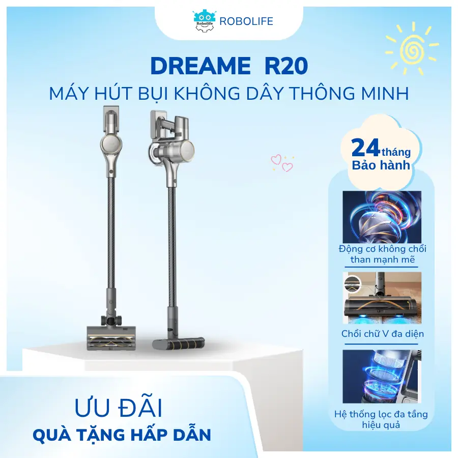 MÁY HÚT BỤI KHÔNG DÂY THÔNG MINH DREAME R20