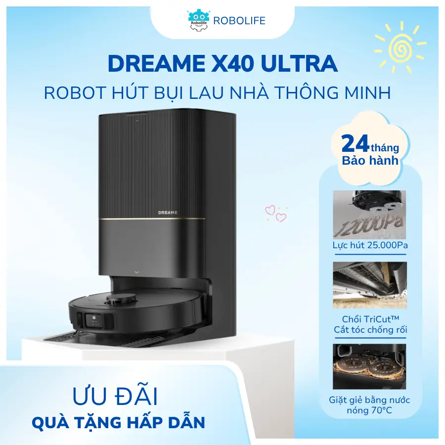 ROBOT HÚT BỤI LAU NHÀ THÔNG MINH DREAME X40 ULTRA
