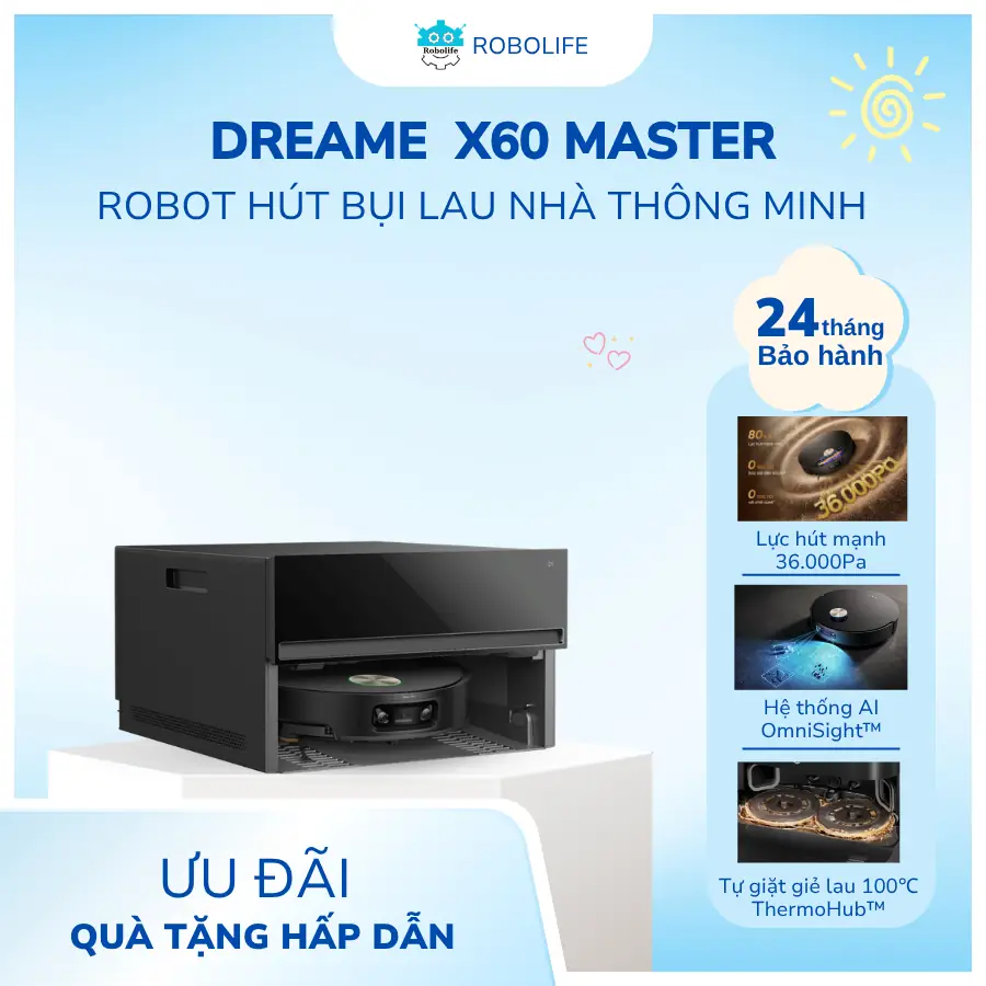 ROBOT HÚT BỤI LAU NHÀ THÔNG MINH DREAME X60 MASTER
