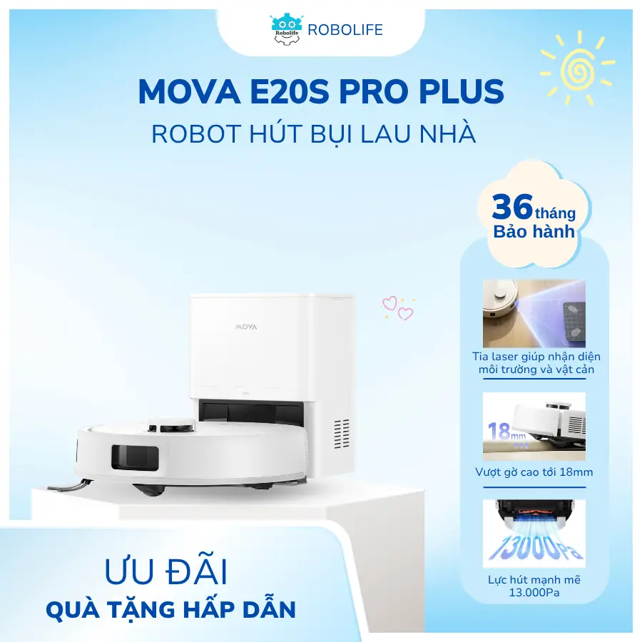 ROBOT HÚT BỤI LAU NHÀ MOVA E20S PRO PLUS