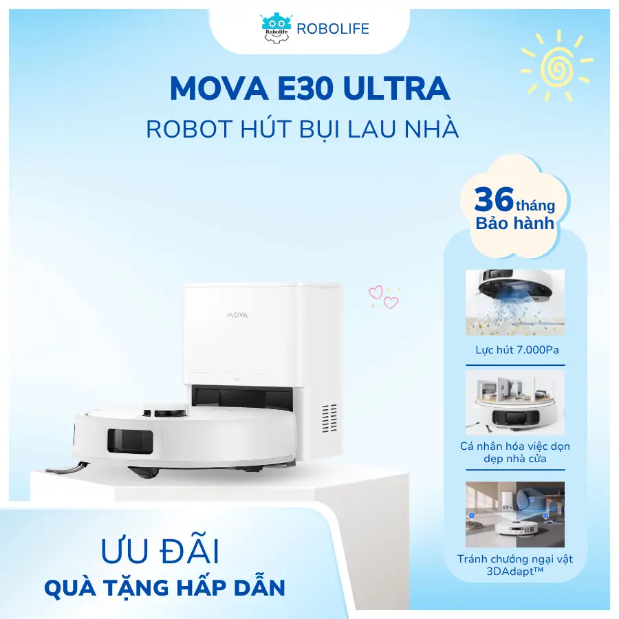 ROBOT HÚT BỤI LAU NHÀ MOVA E30 ULTRA