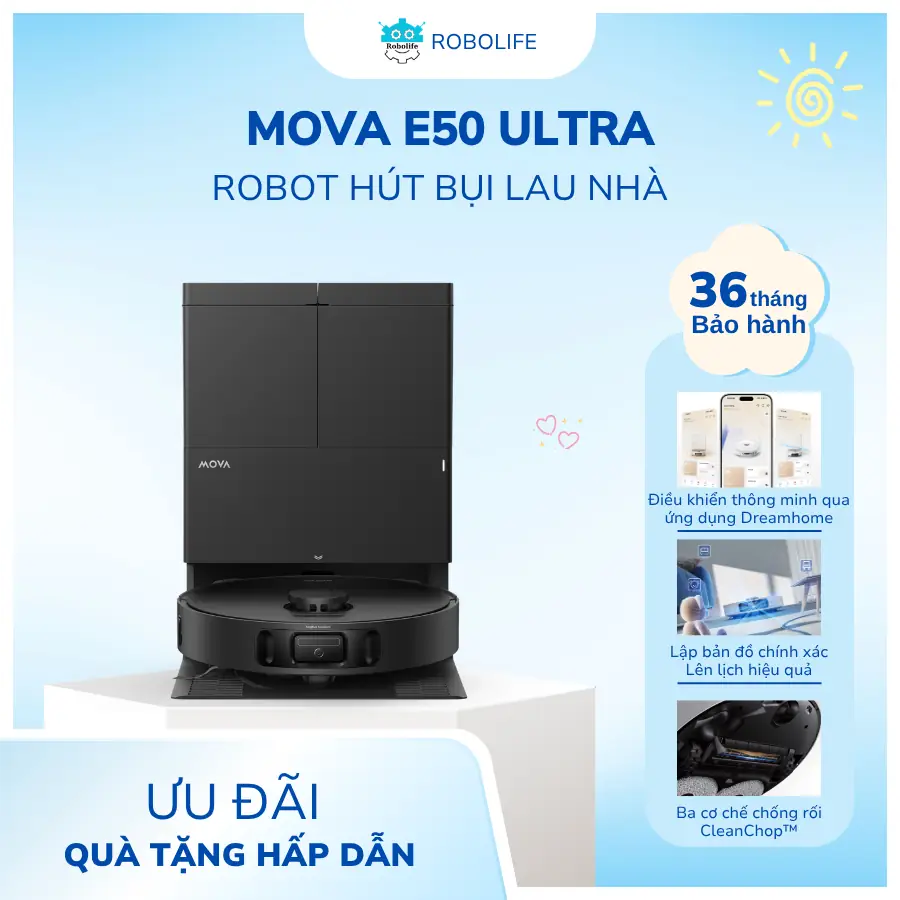 ROBOT HÚT BỤI LAU NHÀ MOVA E50 ULTRA