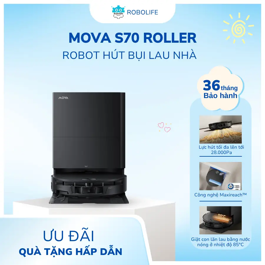 ROBOT HÚT BỤI LAU NHÀ MOVA S70 ROLLER