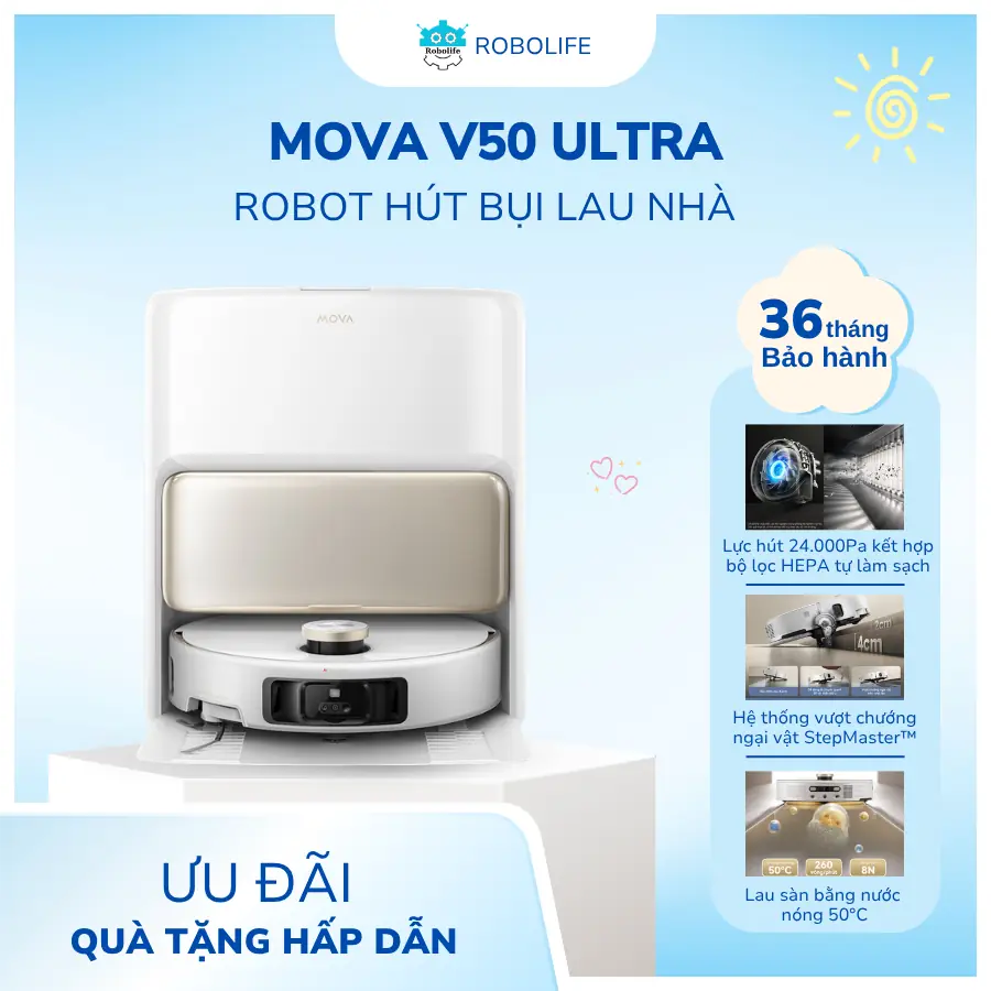 ROBOT HÚT BỤI LAU NHÀ MOVA V50 ULTRA