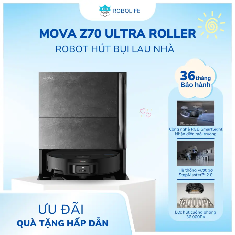 ROBOT HÚT BỤI LAU NHÀ MOVA Z70 ULTRA ROLLER